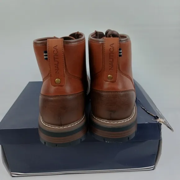 Nautica men's fashion Chukka Derby smooth‎ toe Boots brown size 9.5