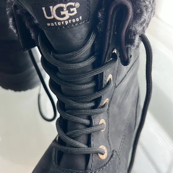 🥾Nearly New ADIRONDACK eVent Waterproof UGG Winter BOOTS BLACK Women’s 6 (EU 37)