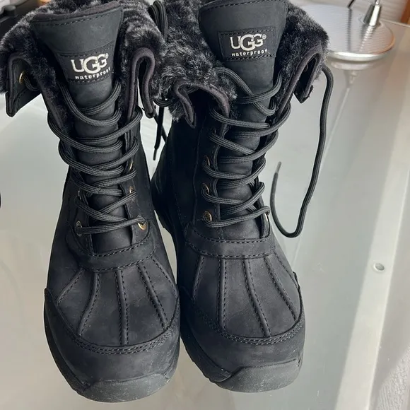🥾Nearly New ADIRONDACK eVent Waterproof UGG Winter BOOTS BLACK Women’s 6 (EU 37)