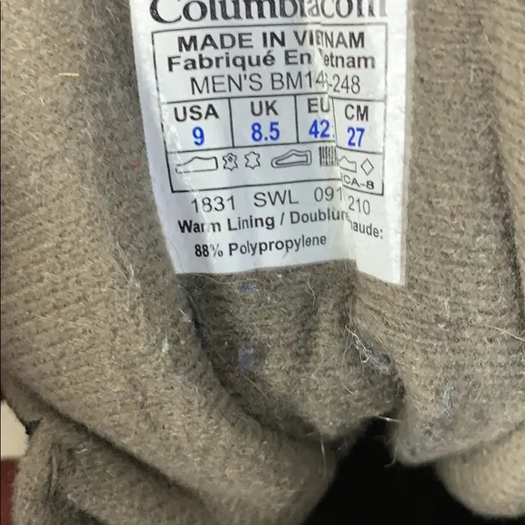 Nearly New Men’s Columbia Omni-heat 200 Gram Breathable Waterproof Tall Boots