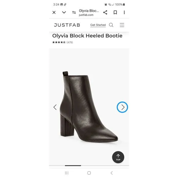 New 8.5E Wide JustFab Black Olyvia Booties Ankle Boots Chunky Block Heel