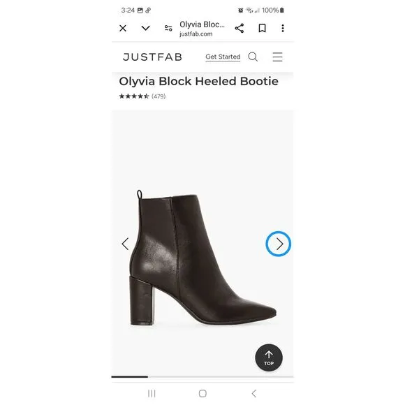 New 8.5E Wide JustFab Black Olyvia Booties Ankle Boots Chunky Block Heel