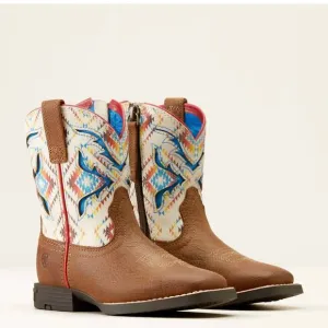 NEW ARIAT kid's san angelo boots in brown/multi