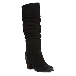 NEW Arturo Chiang Black Suede Tall Slouchy Boots Size 8