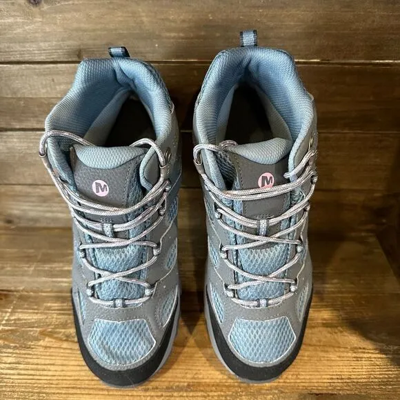 New Big Kids Merrell Moab 3 Mid Gray Waterproof Ankle Hiking‎ Boots Size 6.5 Y
