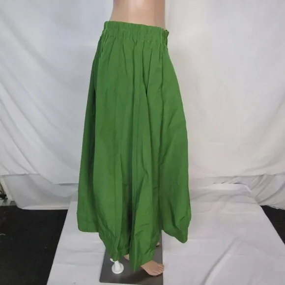 NEW BITTE KAI RAND Womens Cotton Blend Full Maxi Skirt Size M Kelly Green