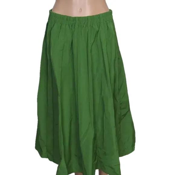 NEW BITTE KAI RAND Womens Cotton Blend Full Maxi Skirt Size M Kelly Green