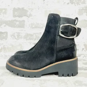 NEW Blondo Dahlia Black Nubuck Waterproof Motorcycle Booties F907