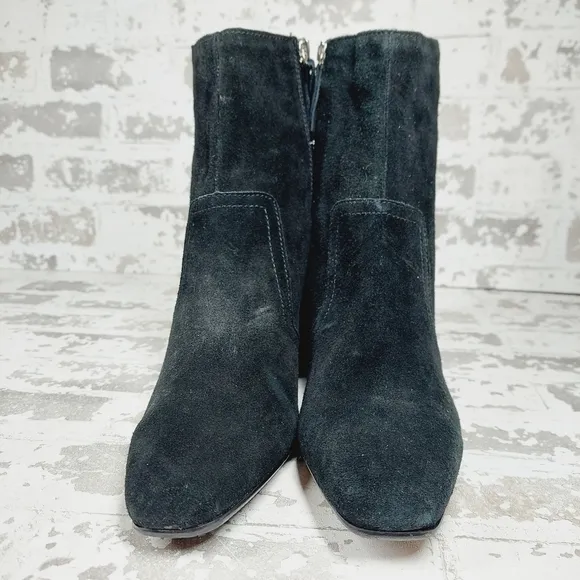 New Blondo Salome Black Suede Waterproof Block Heel Ankle Boots H277