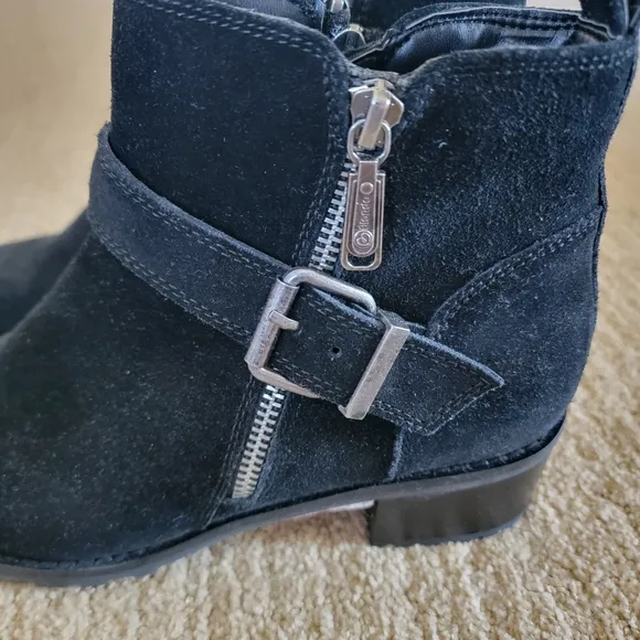 NEW Blondo US Women's Waterproof Susan Black Suede Ankle Boots, Size 38.5