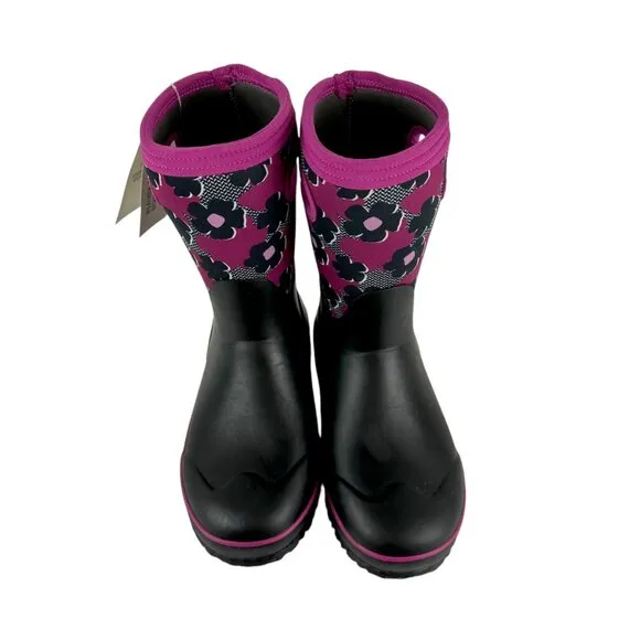 New BOGS Classic Petal Floral Waterproof Insulated Rain Boots Size 4 Youth Kids