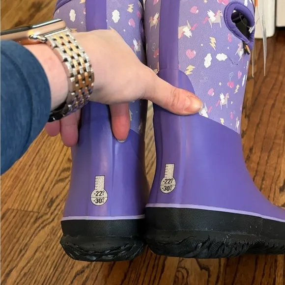 NEW Bogs | Kids Grasp Pegasus Purple Boots -22’F Waterproof Sz 5 Youth