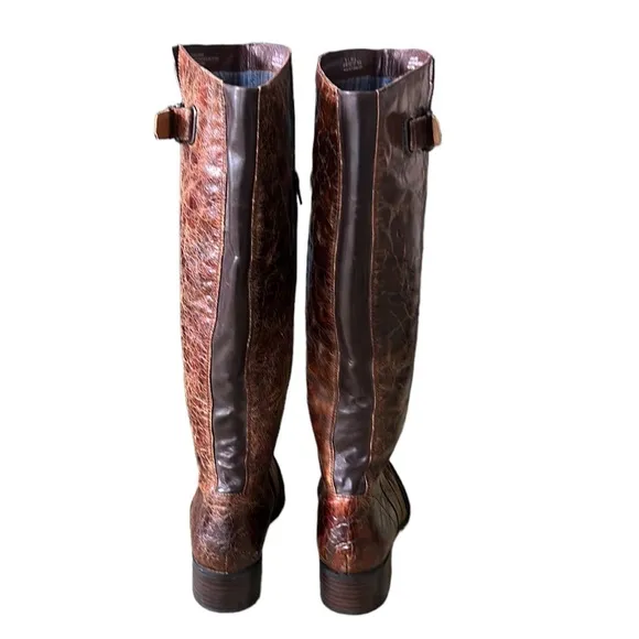 NEW Born Crown Roxie Brown Distressed Crackle Tall Riding Boots - 9