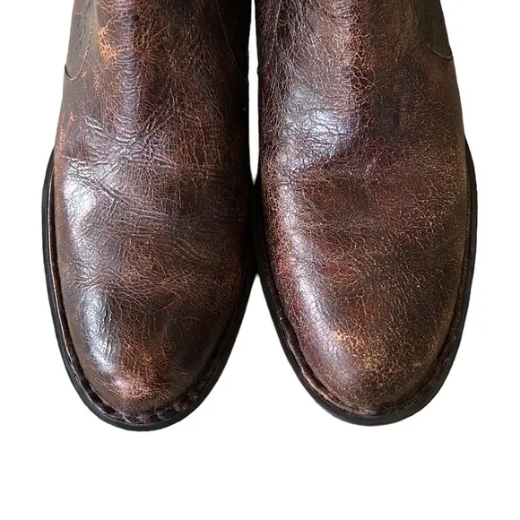 NEW Born Crown Roxie Brown Distressed Crackle Tall Riding Boots - 9