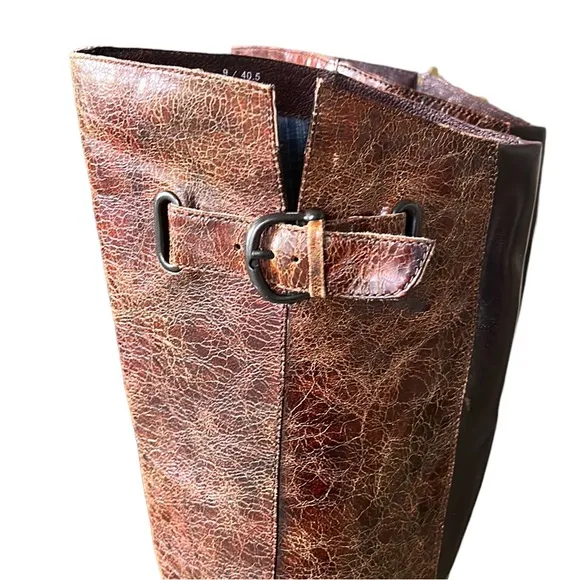 NEW Born Crown Roxie Brown Distressed Crackle Tall Riding Boots - 9