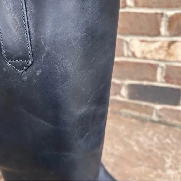 NEW BORN Shaunie Black Leather Knee High Boots Wide Calf Women’s 7.5 M