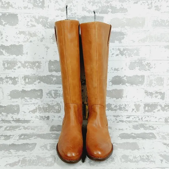 New BORN Shaunie Brown Leather Riding Western Boot D732