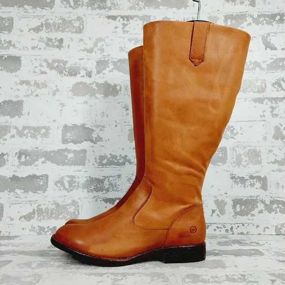 New BORN Shaunie Brown Leather Riding Western Boot K535