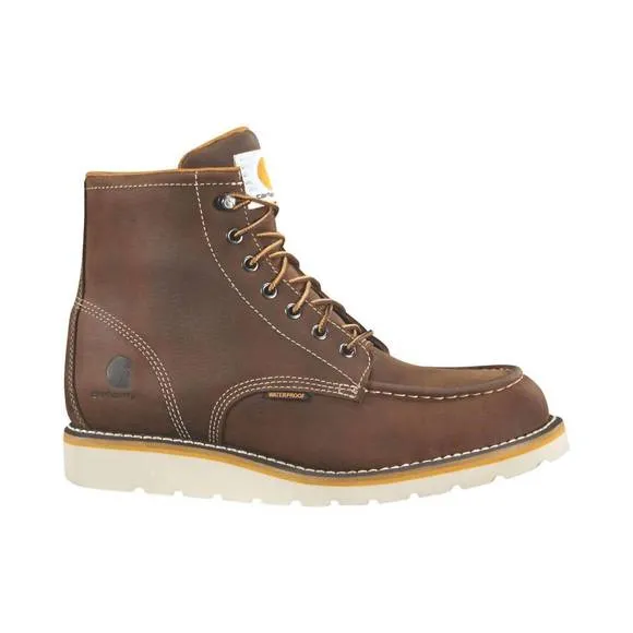 NEW CARHARTT men's waterproof 6&quot; wedge boot in brown