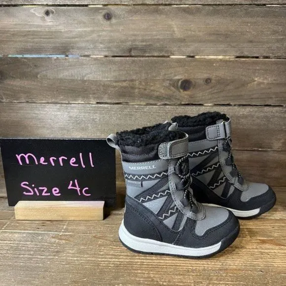 New‎ Childrens Little Kids Merrell Snow Crush 2.0 Waterproof Snow Boots Size 4 C