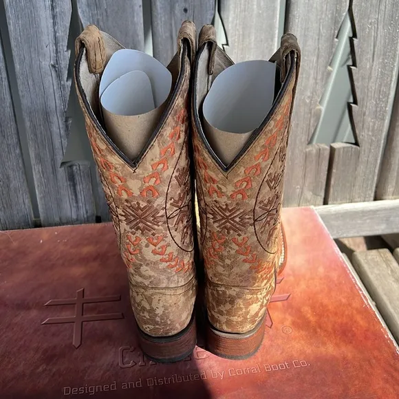 NEW Circle G by Corral Leather Cowgirl Boots L5504 6.5