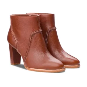 NEW Clarks Ellis Betty Tan Leather Heel Boots, Women’s Size UK 8D US 10.5M