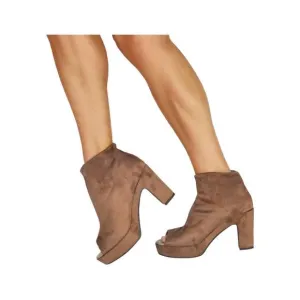 NEW CORDANI women's tyra peep toe boots in crosta stretch naturale