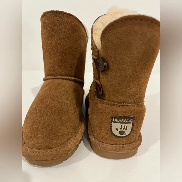 New! Cute BEARPAW GIRLS TODDLER-LITTLE KID ROSALINE FUR BOOT.