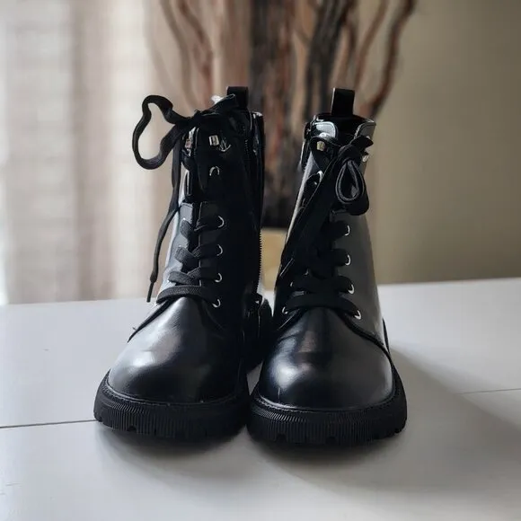 NEW! DKNY GIRLS BLACK BOOT LEATHER