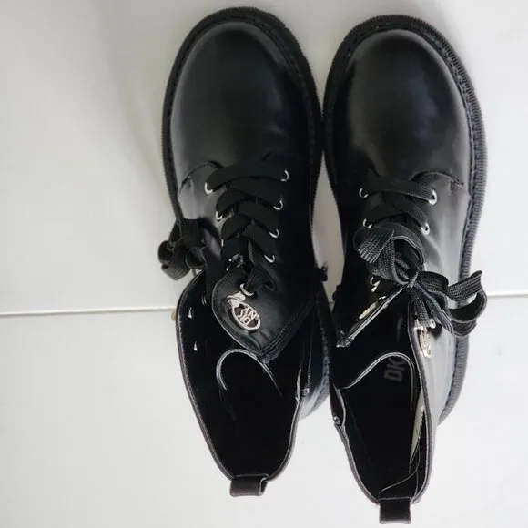 NEW! DKNY GIRLS BLACK BOOT LEATHER