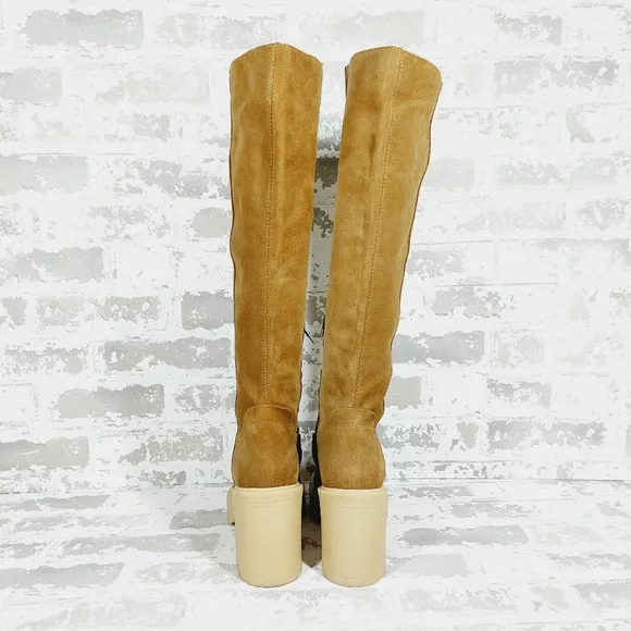 NEW Dolce Vita Corry H2O Dark Brown Side Zip Closure Knee High Suede Boots H987