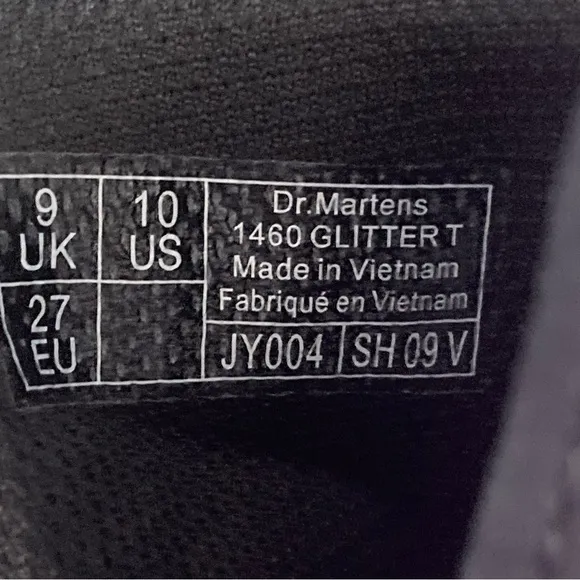 NEW!  Dr. Martens Girls' 1460 Coated Glitter Boots -Little Kid (10)