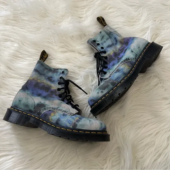 NEW DR MARTENS RARE 1460 Pascal Tie Dye Leather Boots