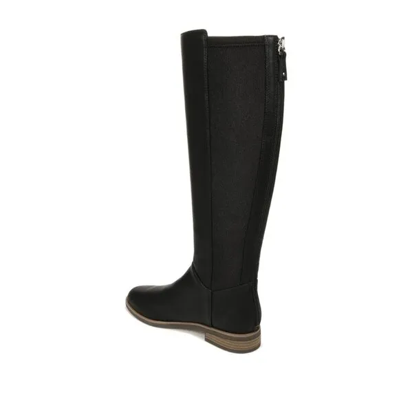 NEW Dr Scholl’s Women’s Leather Riding Stretch Boots Black 6.5