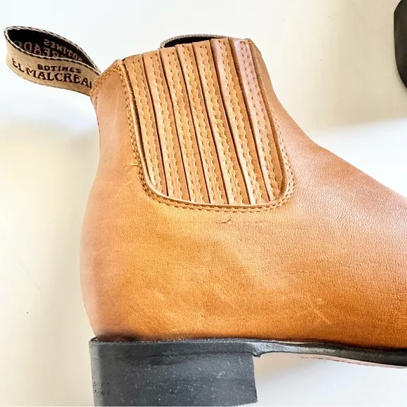 New El Malcreado Botines Girls Tan Leather Ankle Boots Size 12