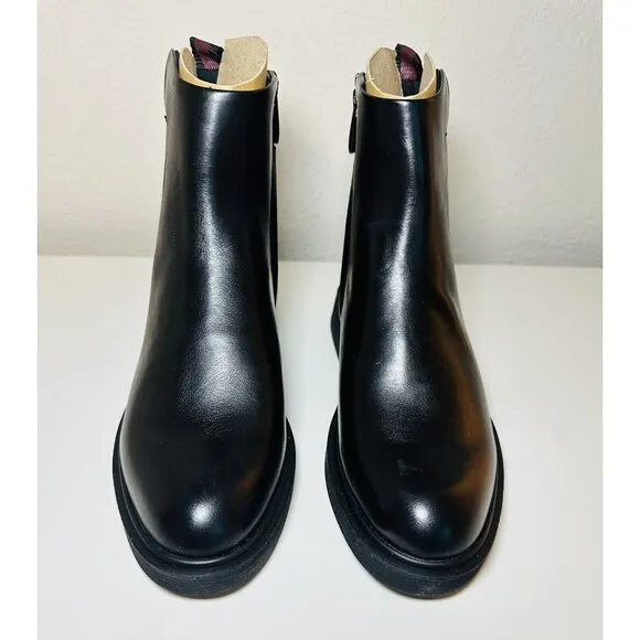 *NEW* Franco Sarto Bealy Black Leather Ankle Booties Women's SIZE 6