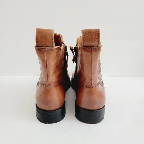 New Franco Sarto Brown Leather Ankle Fashion Western Boots, Size 8,5