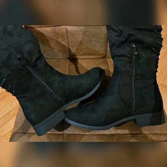 NEW! French Connection Over-the-Knee Micro Suede Boots /Size 7.5 US/ Black