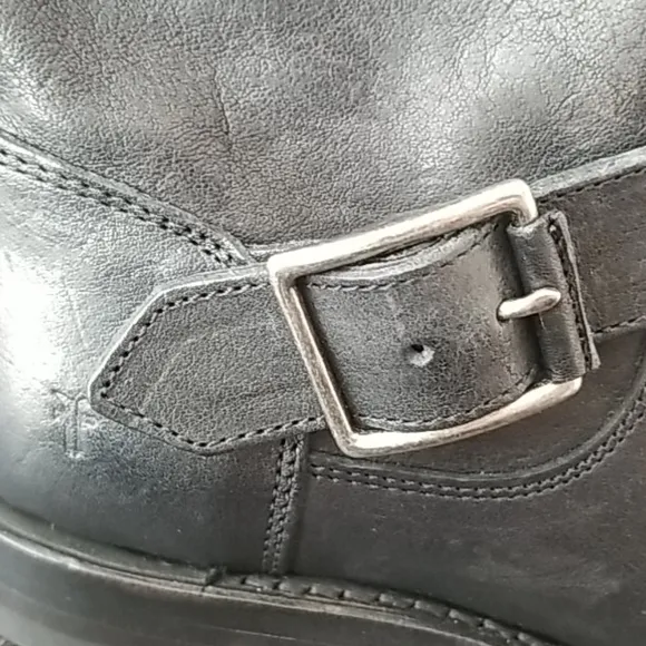 NEW! Frye Black Leather Buckle Boots