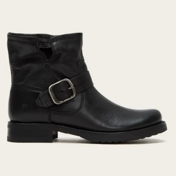 NEW! Frye Black Leather Buckle Boots