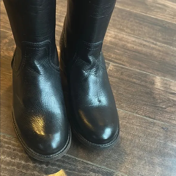 NEW FRYE PIPPA Black Leather Riding Boots