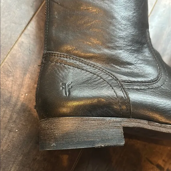 NEW FRYE PIPPA Black Leather Riding Boots