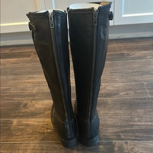 NEW FRYE PIPPA Black Leather Riding Boots