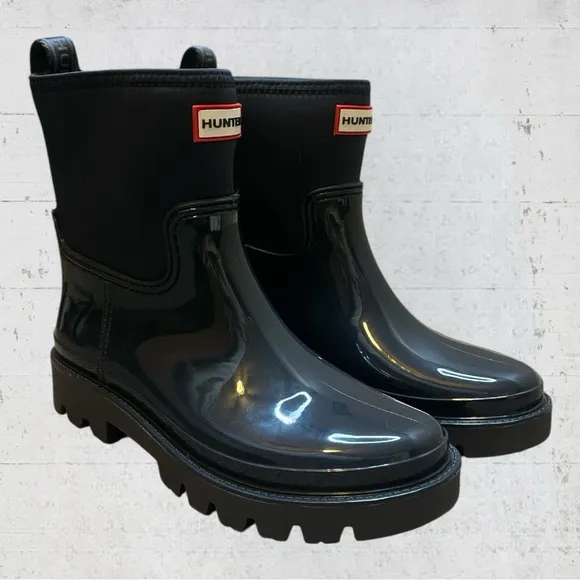 New HUNTER Women's Ella Chelsea Waterproof Winter Boot Size 8 Rain Boots