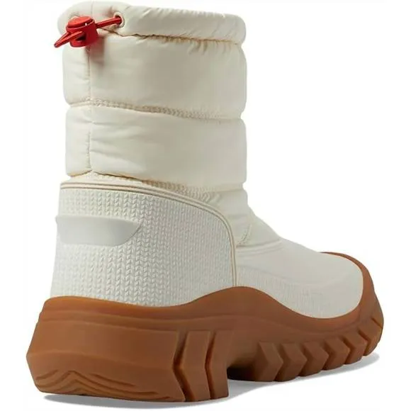 NEW HUNTER women's intrepid short snow boots in white willow/gum
