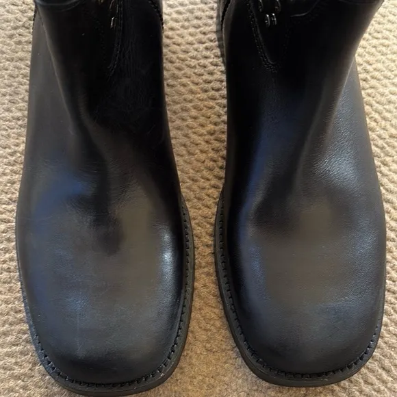 NEW in Box Free People Leather Harmony Studded Boots Black Size 8 1/2