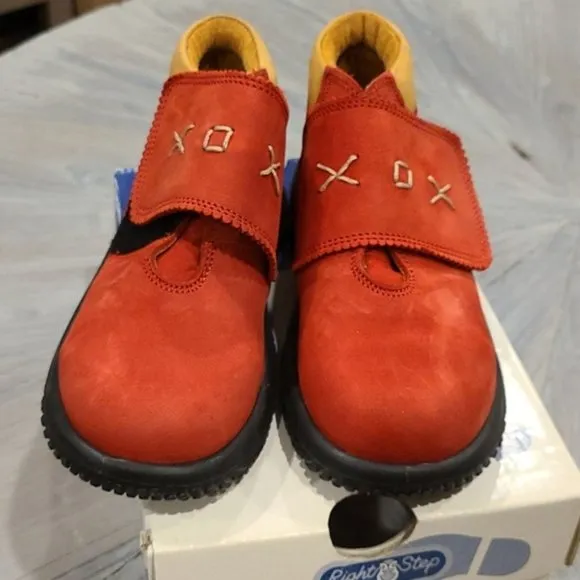 New in box Right Step Red Cobalt Suede Boots