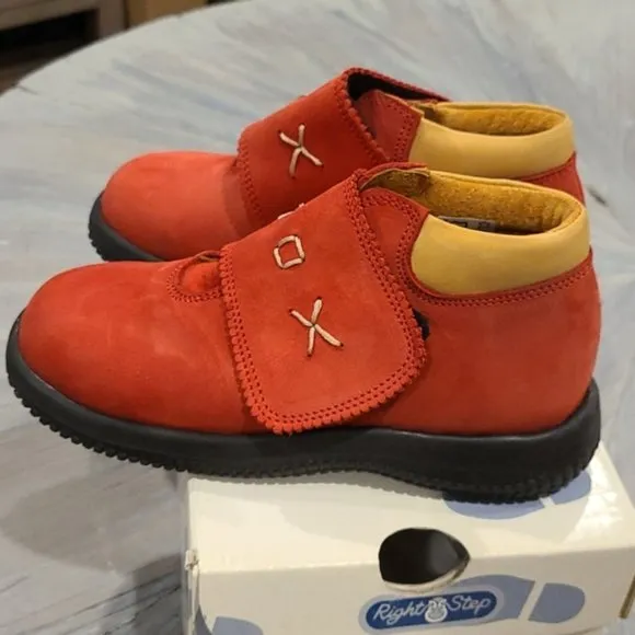 New in box Right Step Red Cobalt Suede Boots