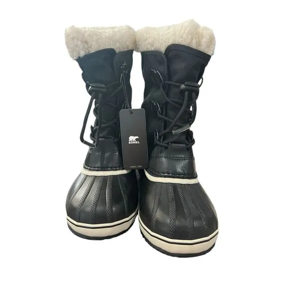 New In Box Sorel Yoot PAC Nylon Black Boots Youth Size 5 Waterproof