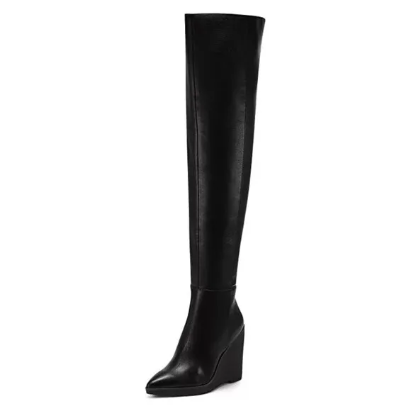 NEW Jessica Simpson Cassida Pointed Over Knee Thigh High Wedge Boots